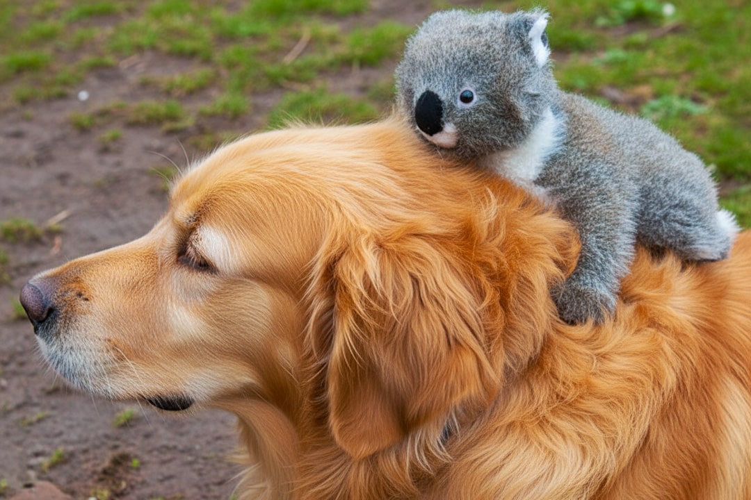 Asha, the golden retriever, and the Joey