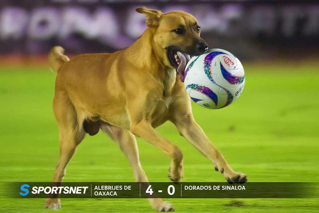 Max, the Mexican football playing dog