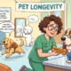 Humorous cartoon of dogs being treated with anti-ageing medication