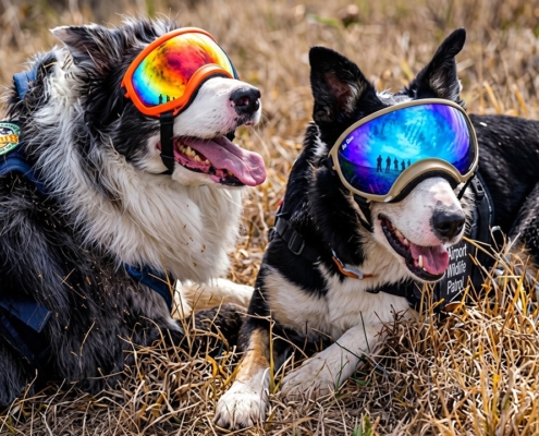 Hercules and Ned in their goggles