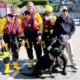 Bailey with Chris Carter and RNLI Crew who saved her