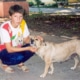 Oxana Malaya with her dog