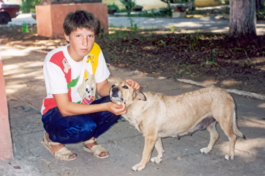 Oxana Malaya with her dog